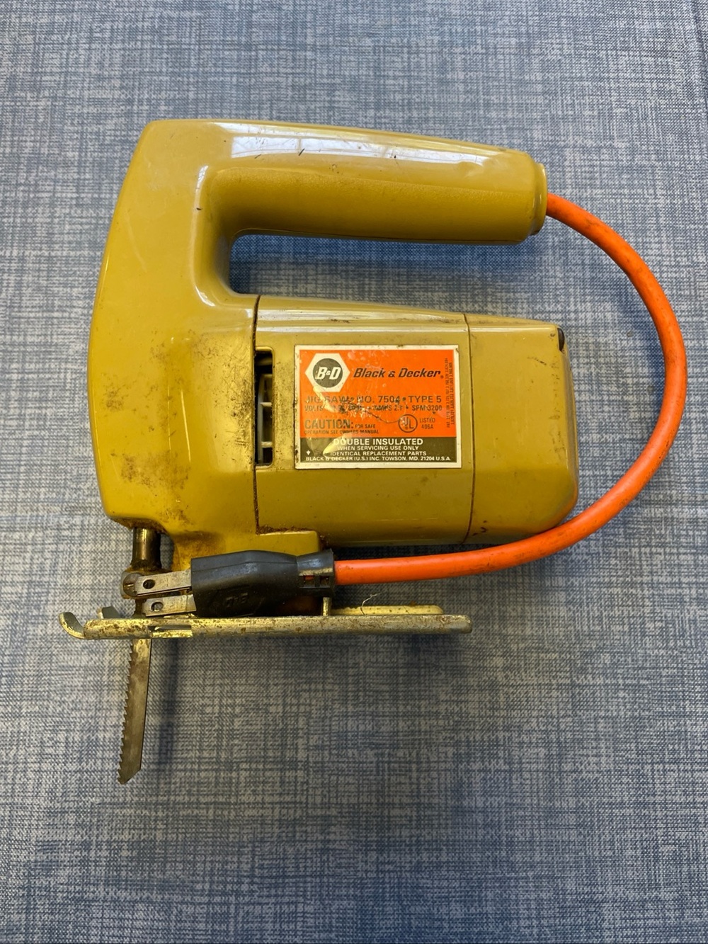 Vintage Black & Decker Jigsaw No. 7504, Type 5, 120 Volts